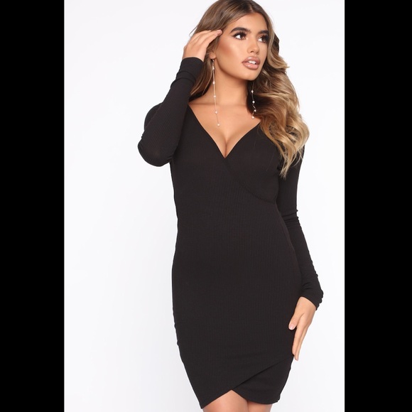 Asymmetrical Long Sleeve Dress - Picture 3 of 6